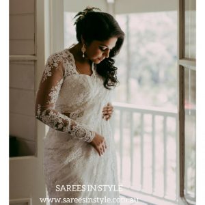 lace bridal saree
