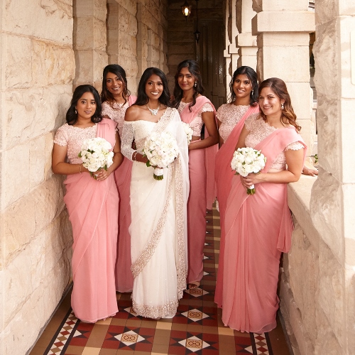Bridesmaid Saree Satin Sarees for Friends Wedding Bridesmaid Indian Saree  Dress Prestitched Saree for Bridesmaid - Etsy